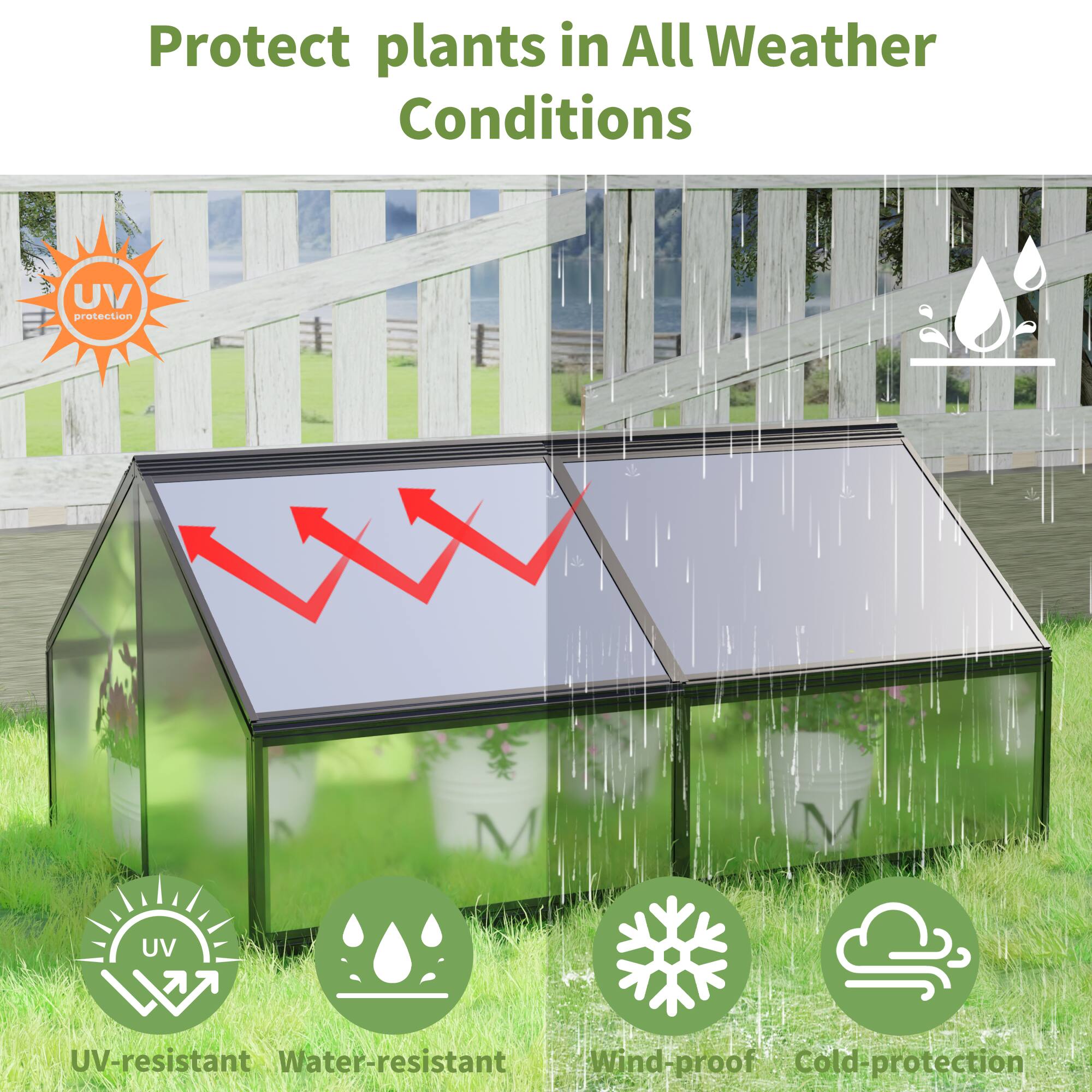 Protect plants in All Weather Conditions

- UV protection
- UV-resistant
- Water-resistant
- Wind-proof
- Cold-protection