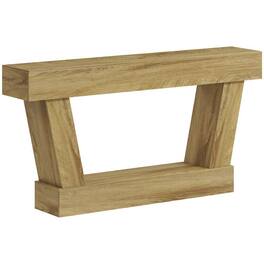 PULUZ - 63 Inch Vintage Console Table, Narrow Entryway Table with Open Shelf for Living Room - Oak
