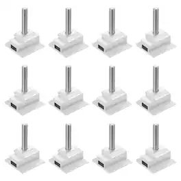 Unique Bargains - Adjustable Solar End Clamp Solar Panel Mount Bracket Roof Mounting Clamps Aluminum System Install Accessories 45mm 12pcs - White