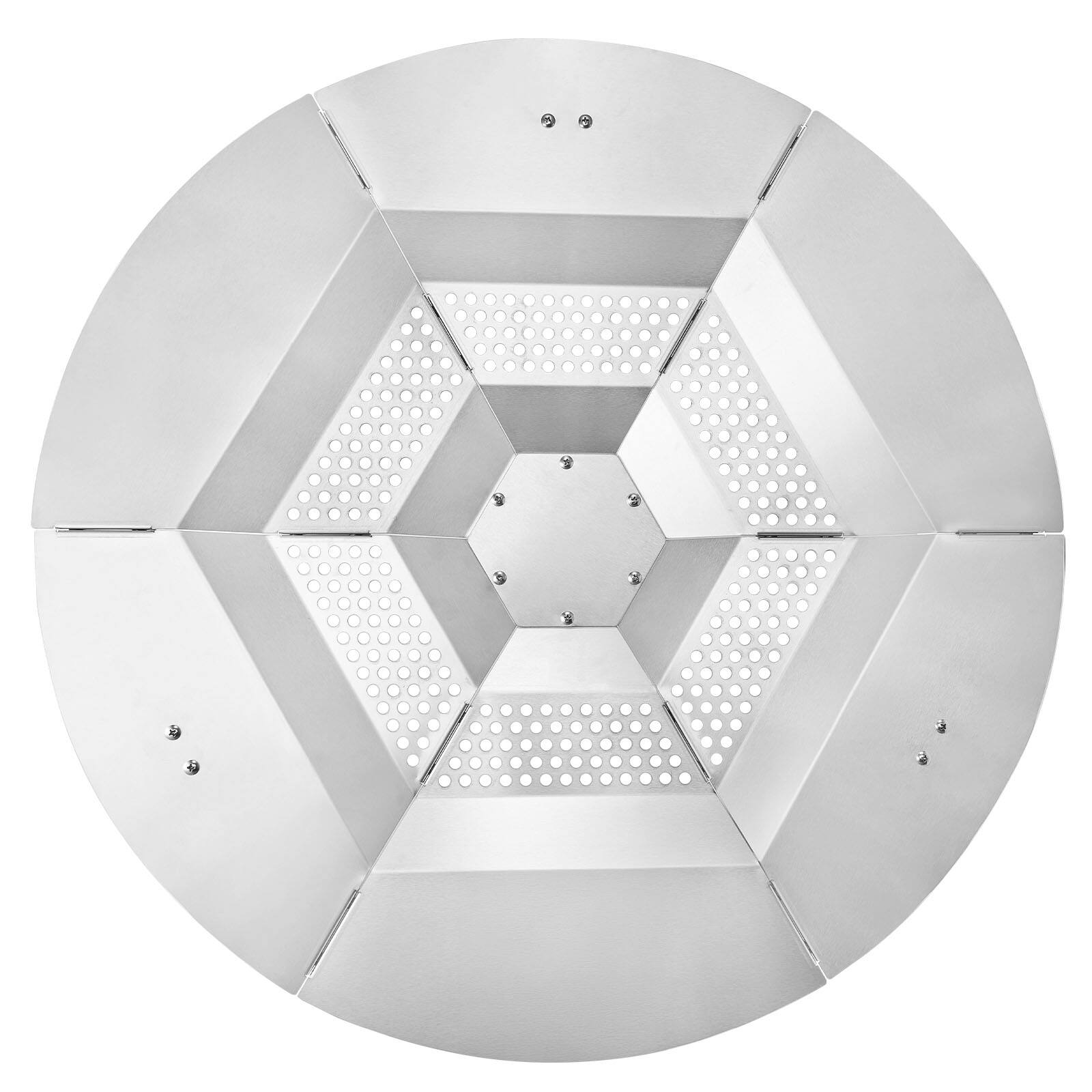 Alt View 5. VEVOR - Fire Pit Heat Deflector for Solo Stove Yukon, 27 inch Bonfire Round for Wood Burning Fire Pit, 304 Stainless Steel - Silver.