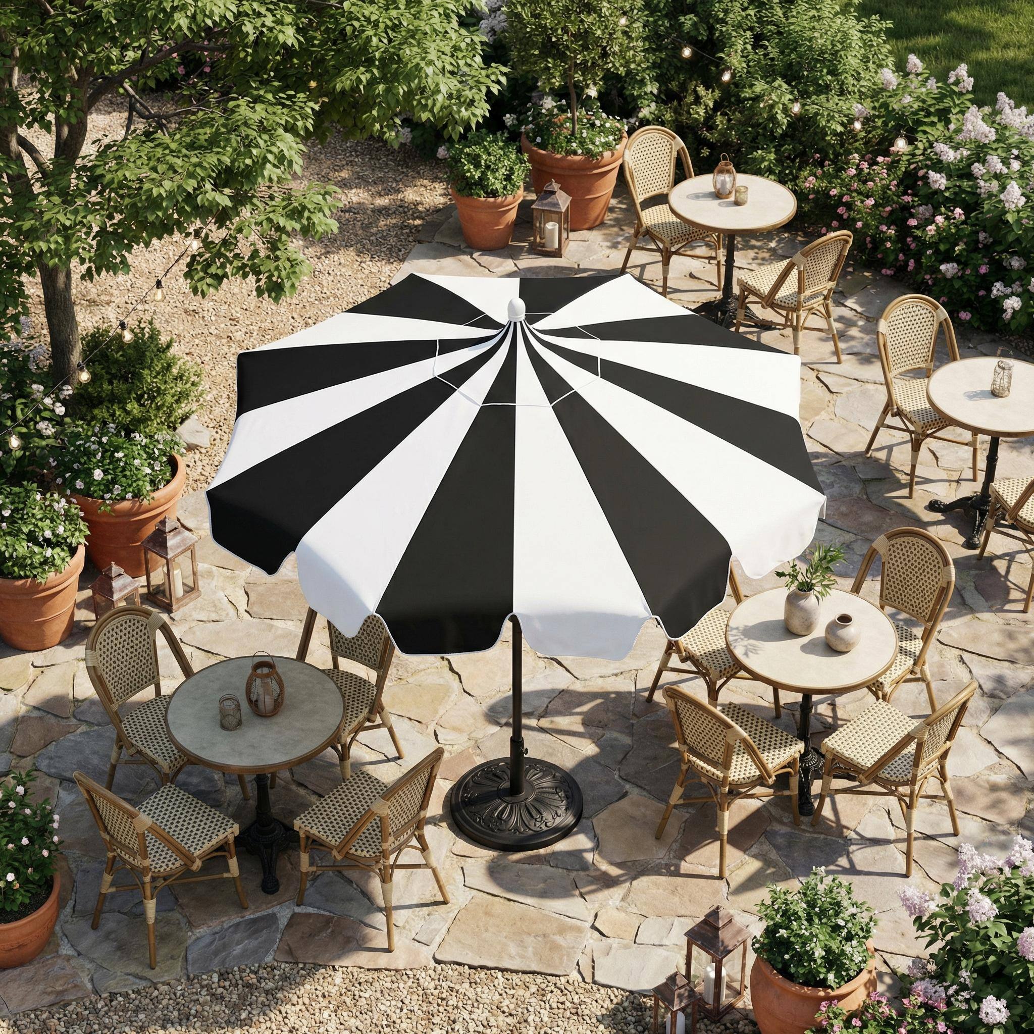 Alt View 8. Mondawe - 10 ft. Pagoda Patio Umbrella with Crank Lift and Tilt Adjustable - Black.