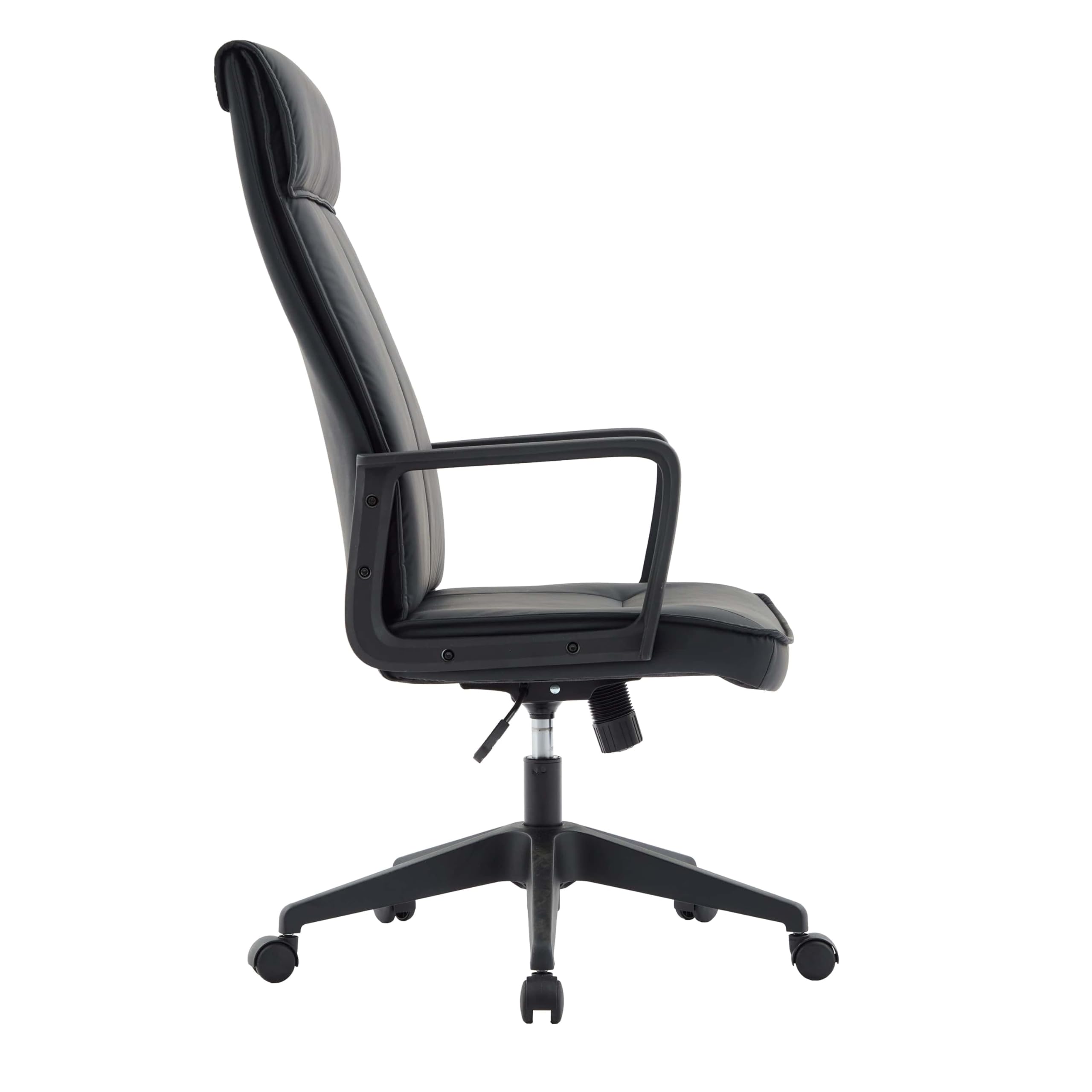 Alt View 4. LeisureMod - Aiaria Ergonomic Office Chair High-Back Adjustable Height with Swivel & Tilt, Double Wheel Casters - Black.