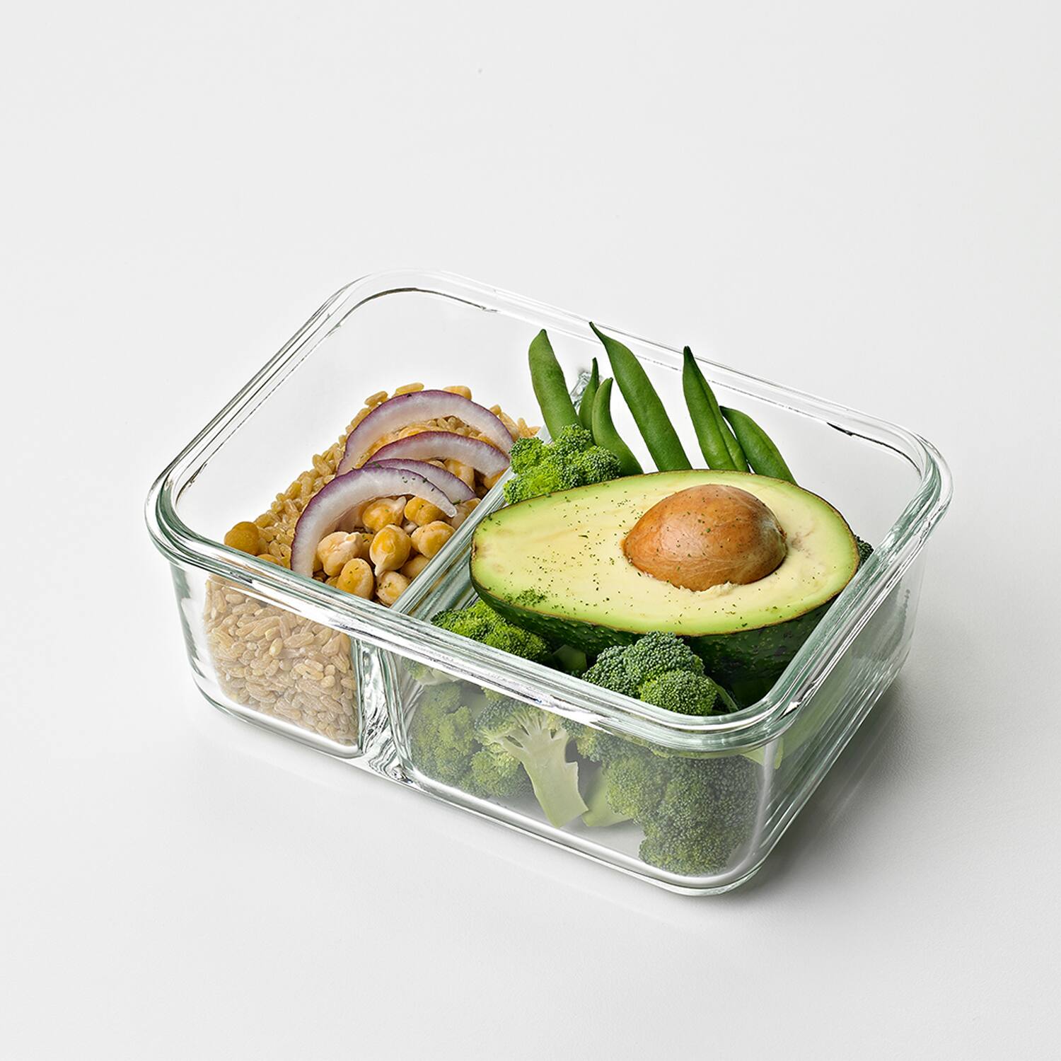 Alt View 10. Glasslock - Glasslock Duo 5 Piece Clear Glass Microwave Safe Divided Food Storage Containers.
