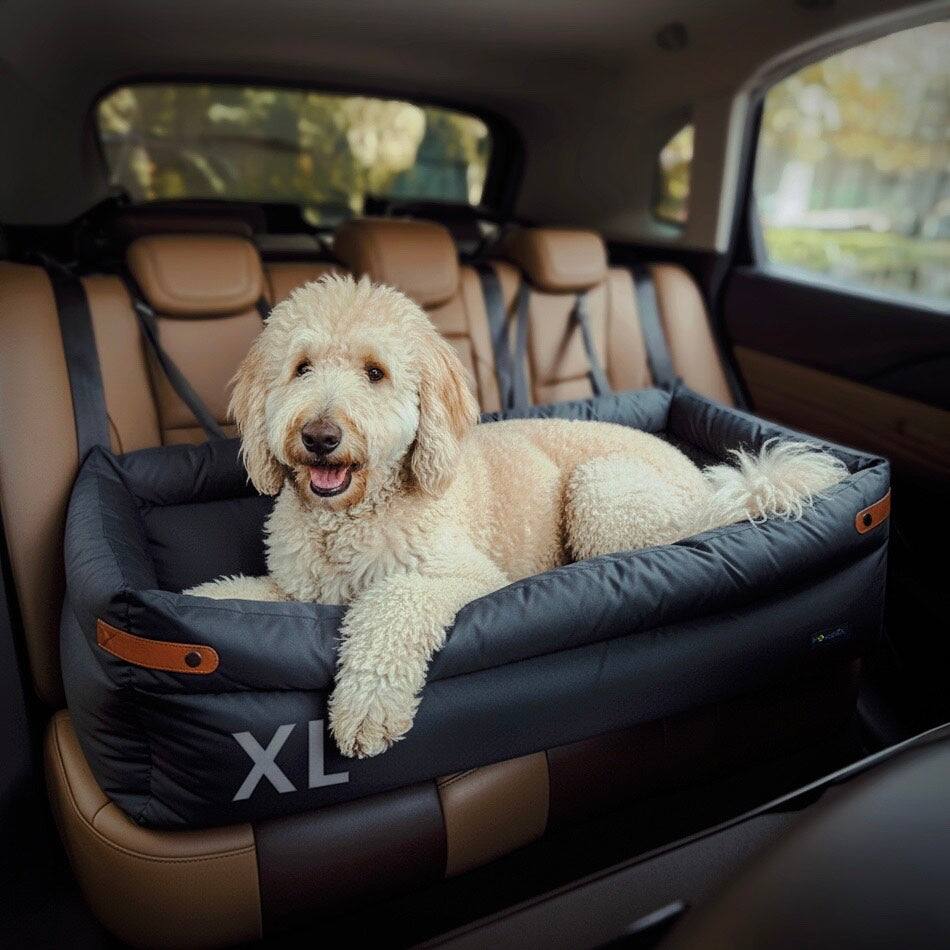 Front. PawsPik - PawsPik Ultra Large Premium 2-in-1 Car Seat & Convertible Travel Dog Bed, Black - Black.