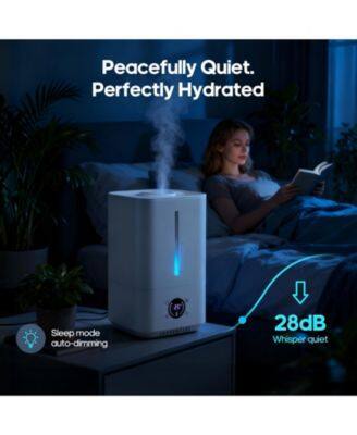 Peacefully Quiet. Perfectly Hydrated  
Sleep mode auto-dimming  
28dB Whisper quiet