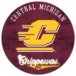 Jardine - Central Michigan Chippewas 20'' x 20'' Retro Logo Circle Sign - Maroon