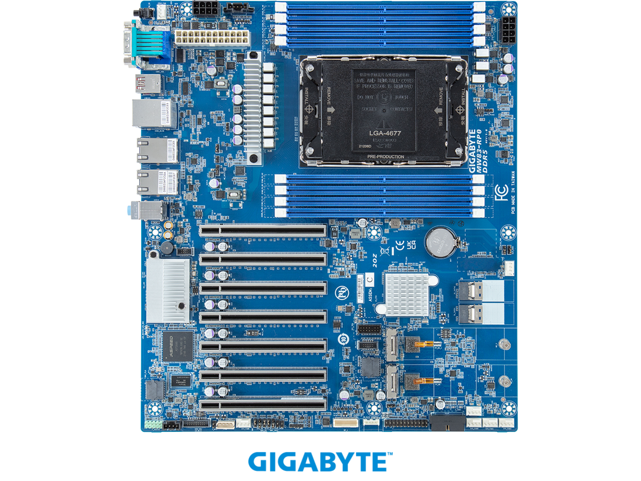 Sure, here is the corrected and grouped text from the image:

---

**GIGABYTE**

**M83-RPO**

**LGA-4677**

**PRE-PRODUCTION**

**SAVE AND REMOVE COVER BEFORE INSTALLING CPU**

**DO NOT TOUCH**

**GIGABYTE**

**TAIWAN**

**2022**

**FC**

**C**

**C**

**C**

**C**

**C**

**C**

**C**

**C**

**C**

**C**

**C**

**C**

**C**

**C**

**C**

**C**

**C**

**C**

**C**

**C**

**C**

**C**

**C**

**C**

**C**

**C**

**C**

**C**

**C**

**C**

**C**

**C**

**C**

**C**

**C**

**C**

**C**

**C**

**C**

**C**

**C**

**C**

**C**

**C**

**C**

**C**

**C**

**C**

**C**

**C**

**C**

**C**

**C**

**C**

**C**

**C**

**C**

**C**

**C**

**C