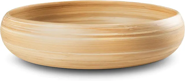 Front. Lexa - Bamboo Fruit Bowl, 12 Inch, Natural Bamboo - Natural.
