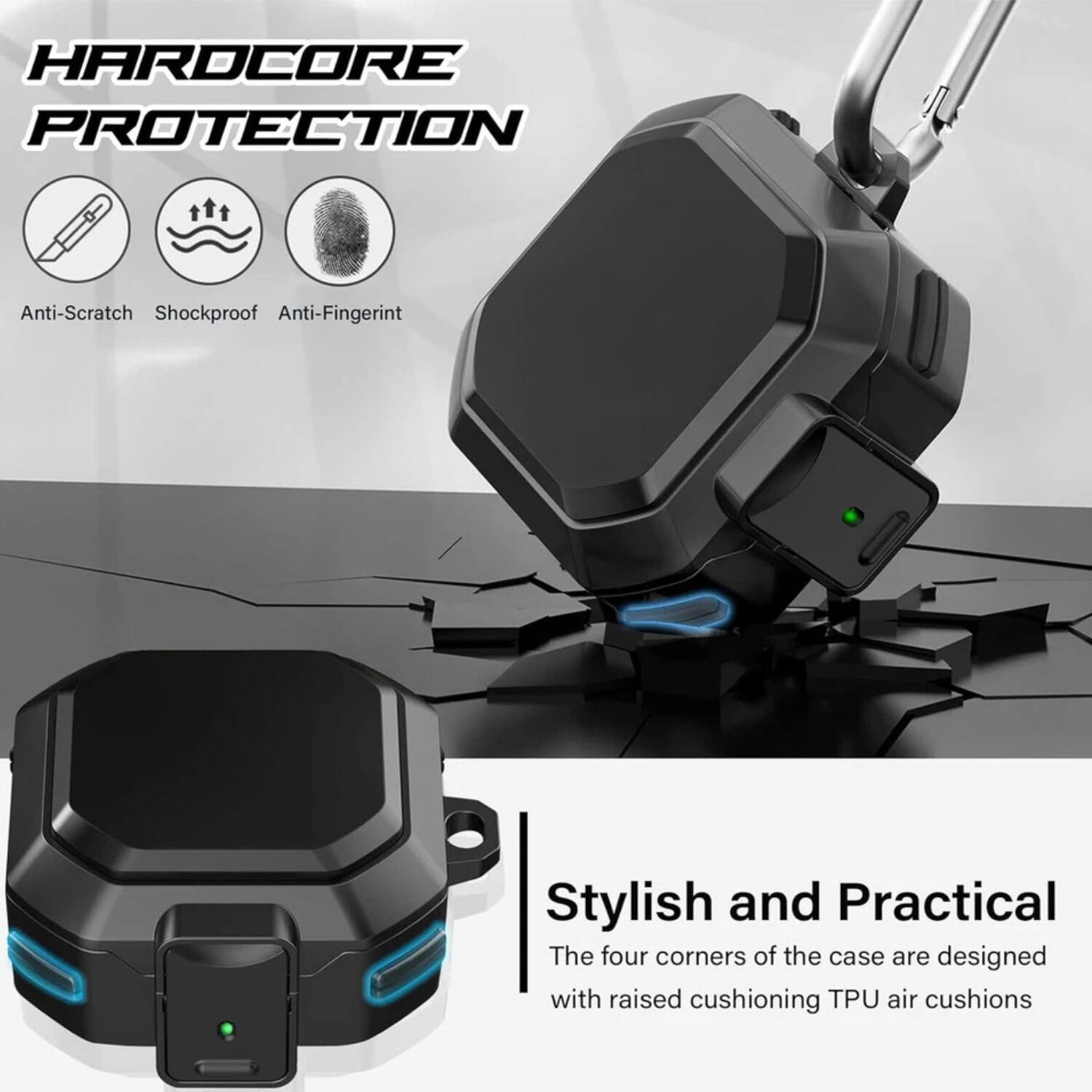 HARDCORE PROTECTION  
Anti-Scratch  
Shockproof  
Anti-Fingerprint  

Stylish and Practical  
The four corners of the case are designed with raised cushioning TPU air cushions