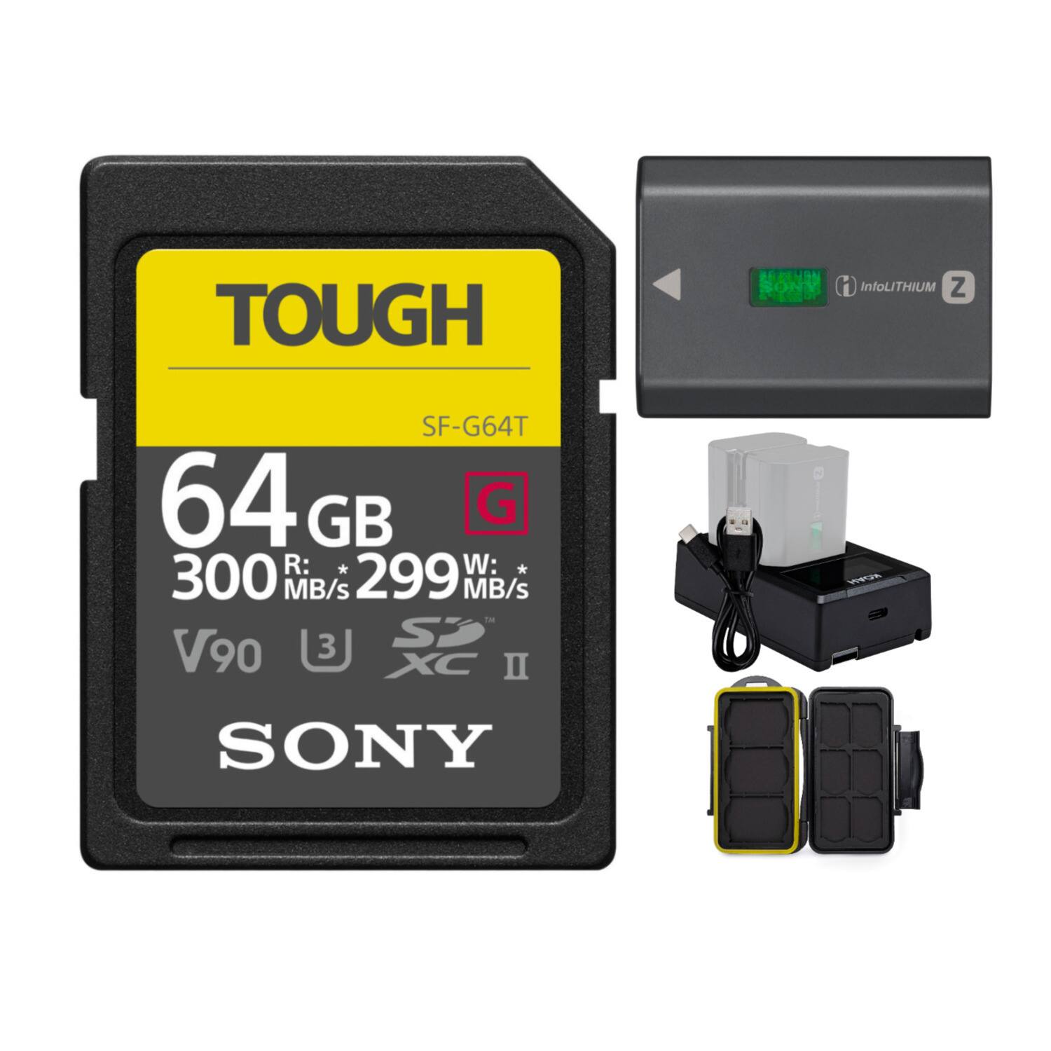 TOUGH  
SF-G64T  
64 GB  
R: 300 MB/s  
W: 299 MB/s  
V90  
3 XC II  
SONY  

InfoLITHIUM Z  
WPOE