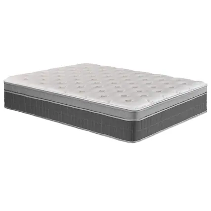 Front. Kadyn - Boxed Memory Foam Hybrid Mattress With Pocketed Springs, 14 Inch Height Medium-Firm - White and Gray.