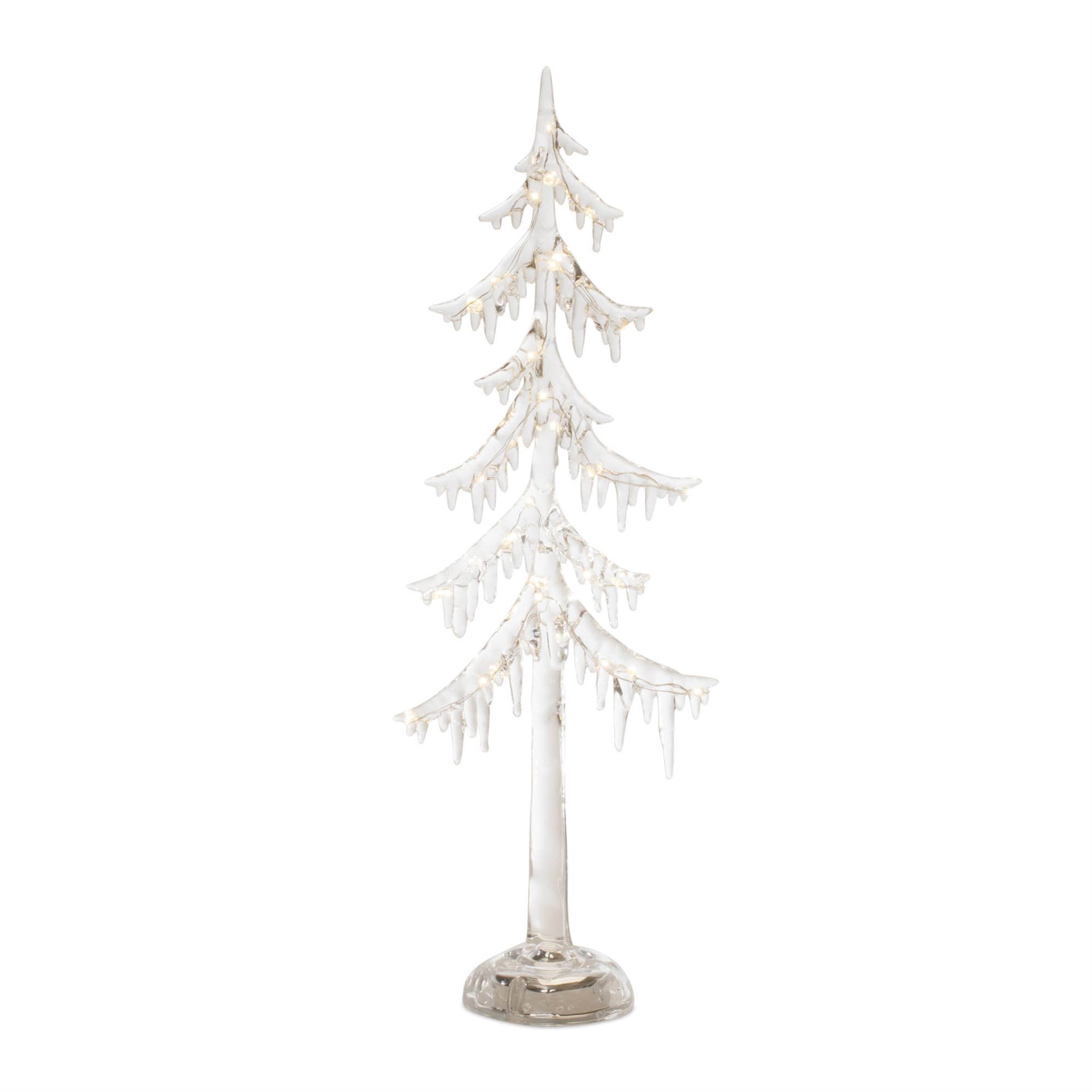 Back. BreeBe - LED Acrylic Dripping Pine Tree (Set of 2) - Clear.