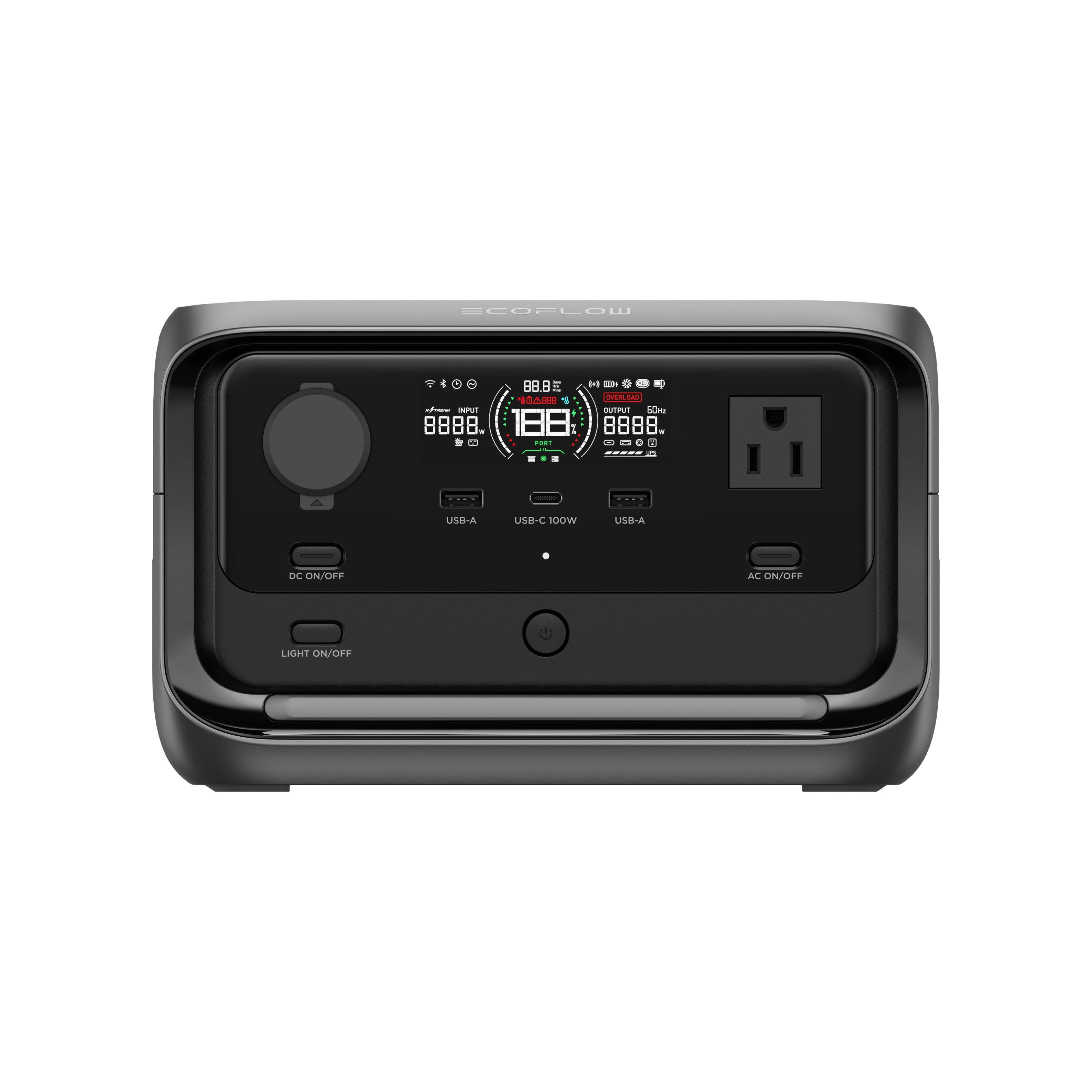 EcoFlow - River 3 Plus 268Wh Portable Power Station (268 Wh Capacity) - Black