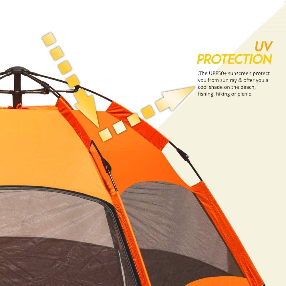 UV PROTECTION  
The UPF50+ sunscreen protects you from sun rays and offers you a cool shade on the beach, fishing, hiking, or picnic.