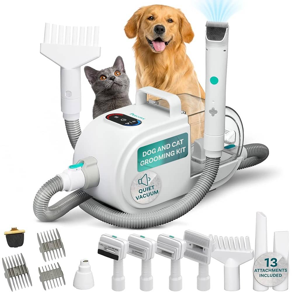 THIRSTY TURTLE - Dog Grooming Kit with Clippers, Nail Grinder, 3-Speed Dryer & 2.6L Vacuum