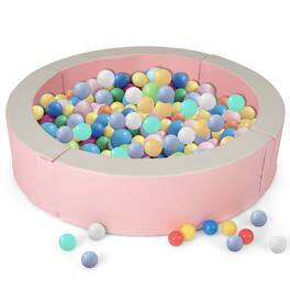 Costway - 44.5" x 10" Baby Ball Pit Detachable Foam Ball Pit with 50 Colorful Ocean Balls - Pink