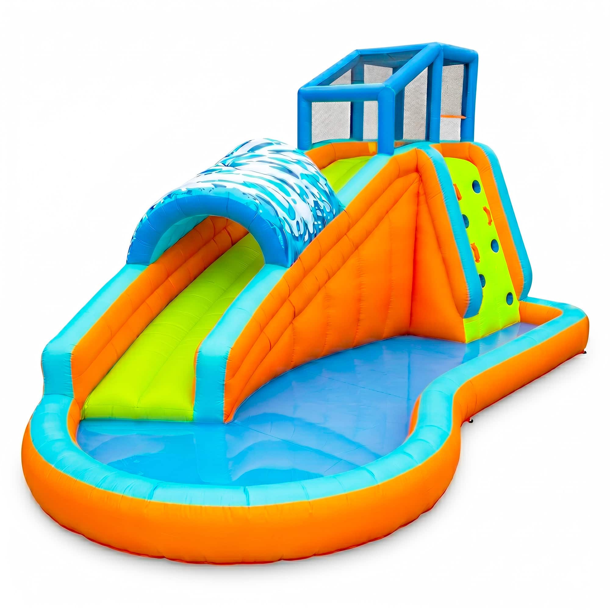Banzai - Surf Rider Kids Inflatable Outdoor Aqua Lagoon Water Slide Splash Park - Multicolor