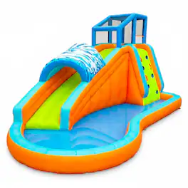 Banzai - Surf Rider Kids Inflatable Outdoor Aqua Lagoon Water Slide Splash Park - Multicolor