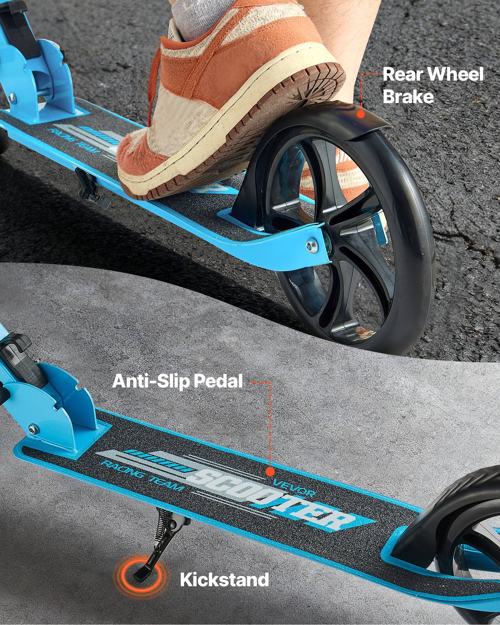 A7G - EAA Rear Wheel Brake Anti-Slip Pedal RACING TEAM VEVOR SCOOTER Kickstand