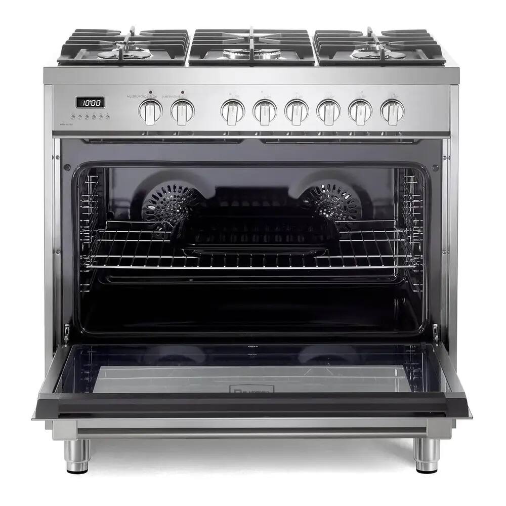 Alt View 1. Verona - Verona 36 inch Prima Series Dual Fuel Range with 5 Sealed Burners, 5 cu. ft. Oven Capacity (Stainless Steel) - Stainless Steel.