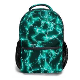 Cozy Serene - Teal Backpack For Cool Lightning Durable Casual Basic Bookbag Green Lightweight School Bag Teens Students Travel Daypack - Lightning 1
