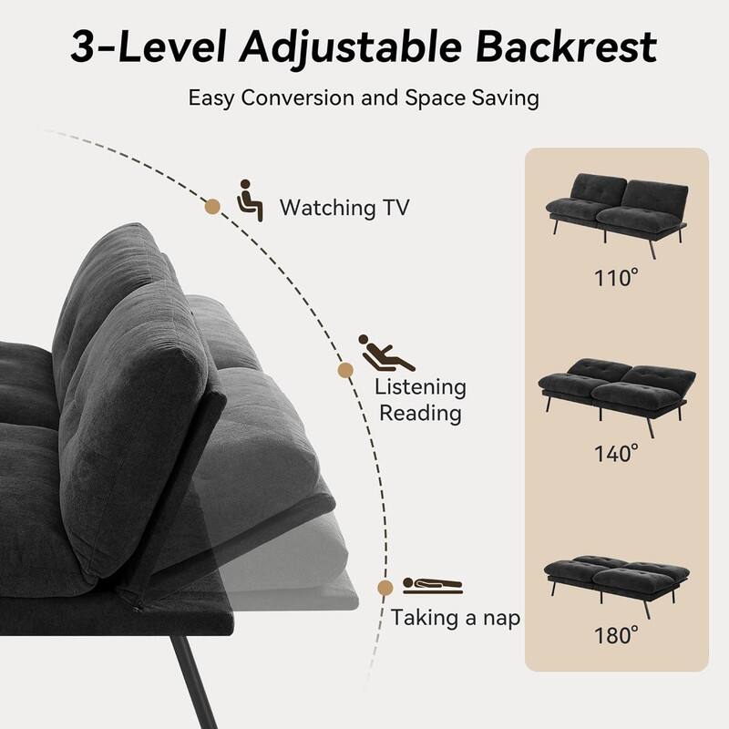 3-Level Adjustable Backrest: Easy Conversion and Space Saving

- Watching TV: 110°
- Listening and Reading: 140°
- Taking a nap: 180°