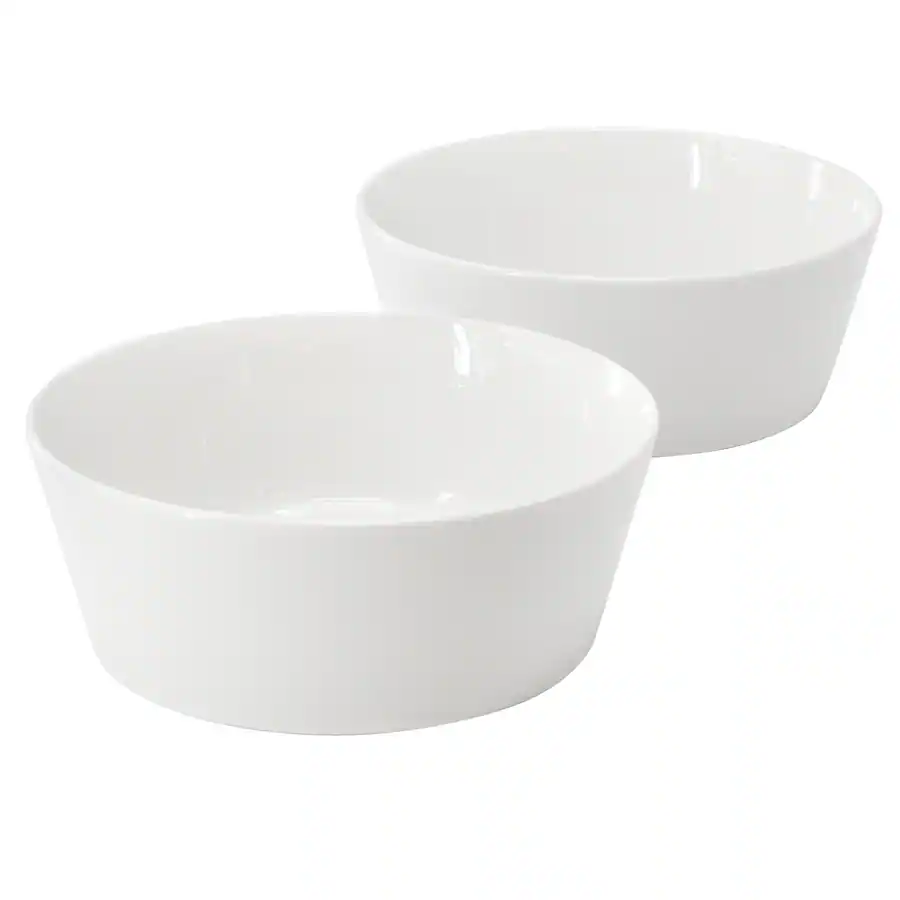 Gibson Home 2 Piece 6.75 Inch Round Fine Ceramic Side Bowl Sets White ...