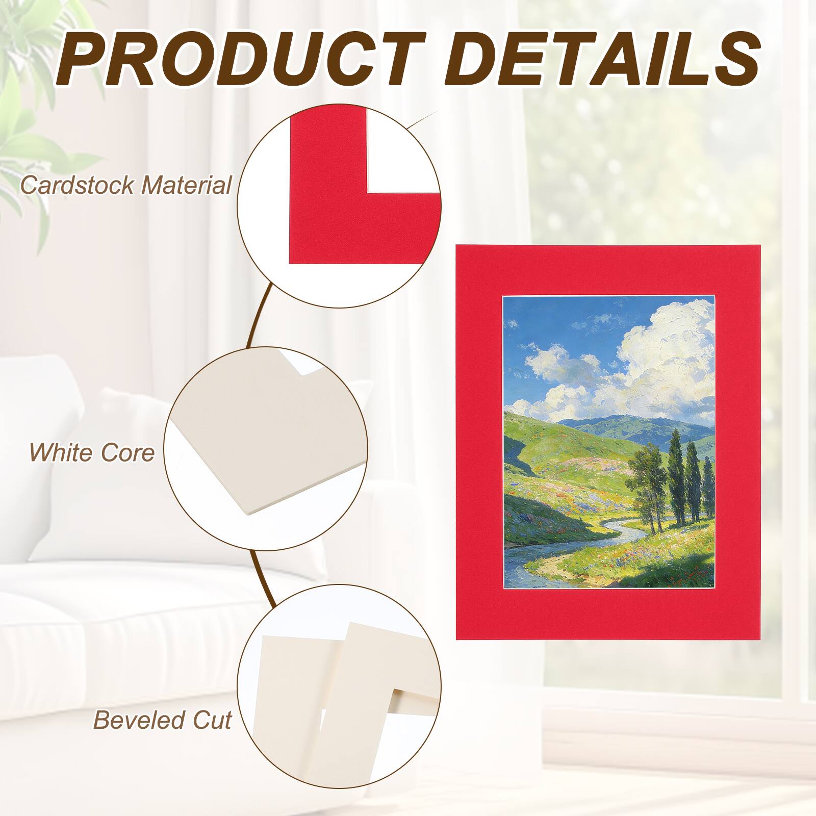 Unique Bargains 10pcs Picture Frame Mats, 9x7 Inch Angled Cut Board for ...