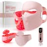 Lovery - 4D LED Light Therapy Mask and Neck set with Near-Infrared Light - Medical Grade Silicone - Pink