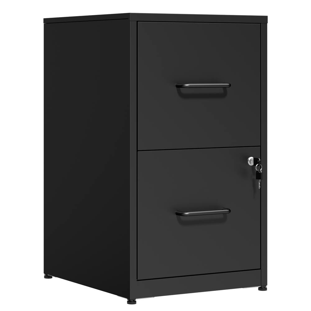Alt View 4. Loheer - Loheer 2 Drawer Lockable Metal File Cabinet Vertical Under Desk Steel Filing Cabinet with Anti-Tip Kit Black.