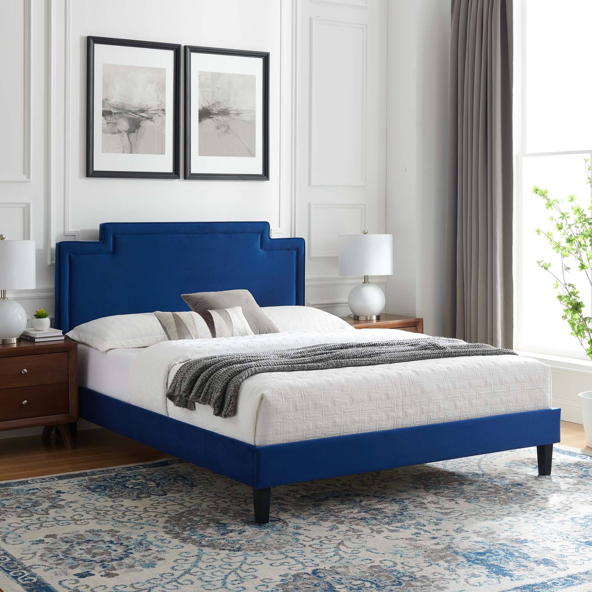 Alt View 5. Modway - Maven Full Size Fabric Upholstered Platform Bed - Ivory.