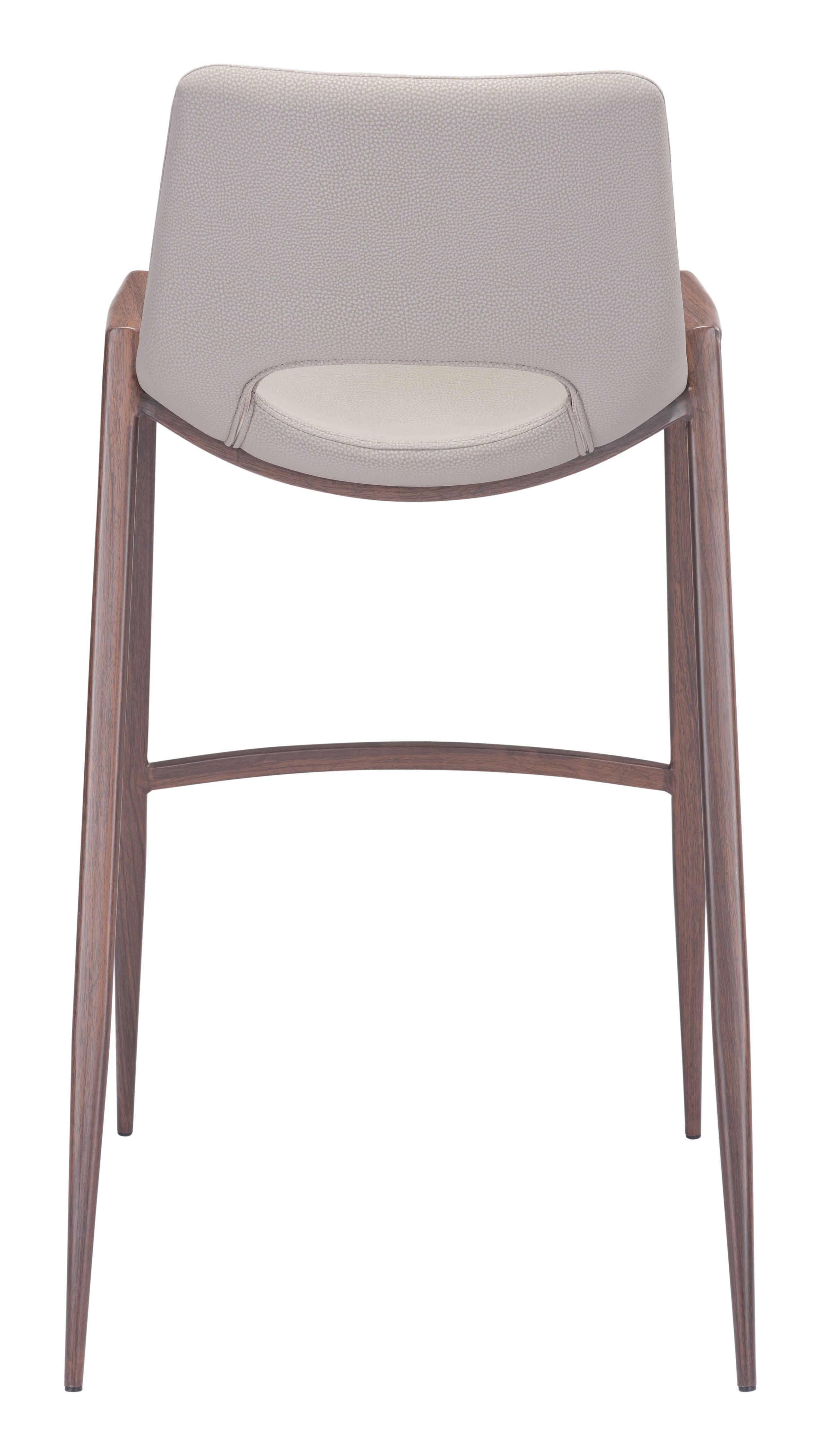 Alt View 2. Hivvago - Desi Barstool (Set of 2) Beige & Walnut - Beige & Walnut.