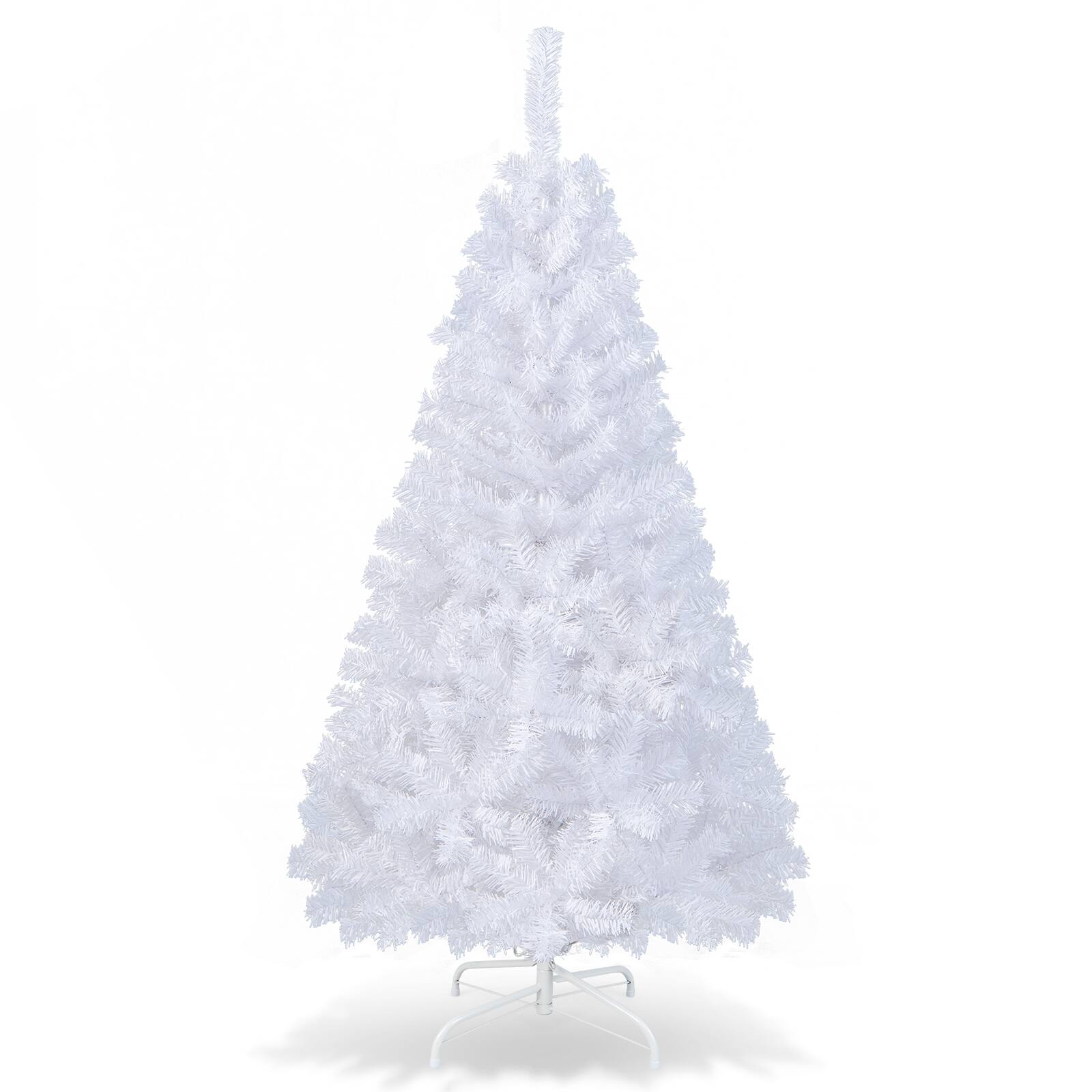 Costway - 5Ft Artificial PVC Christmas Tree W/Stand Holiday Season Indoor Outdoor - White