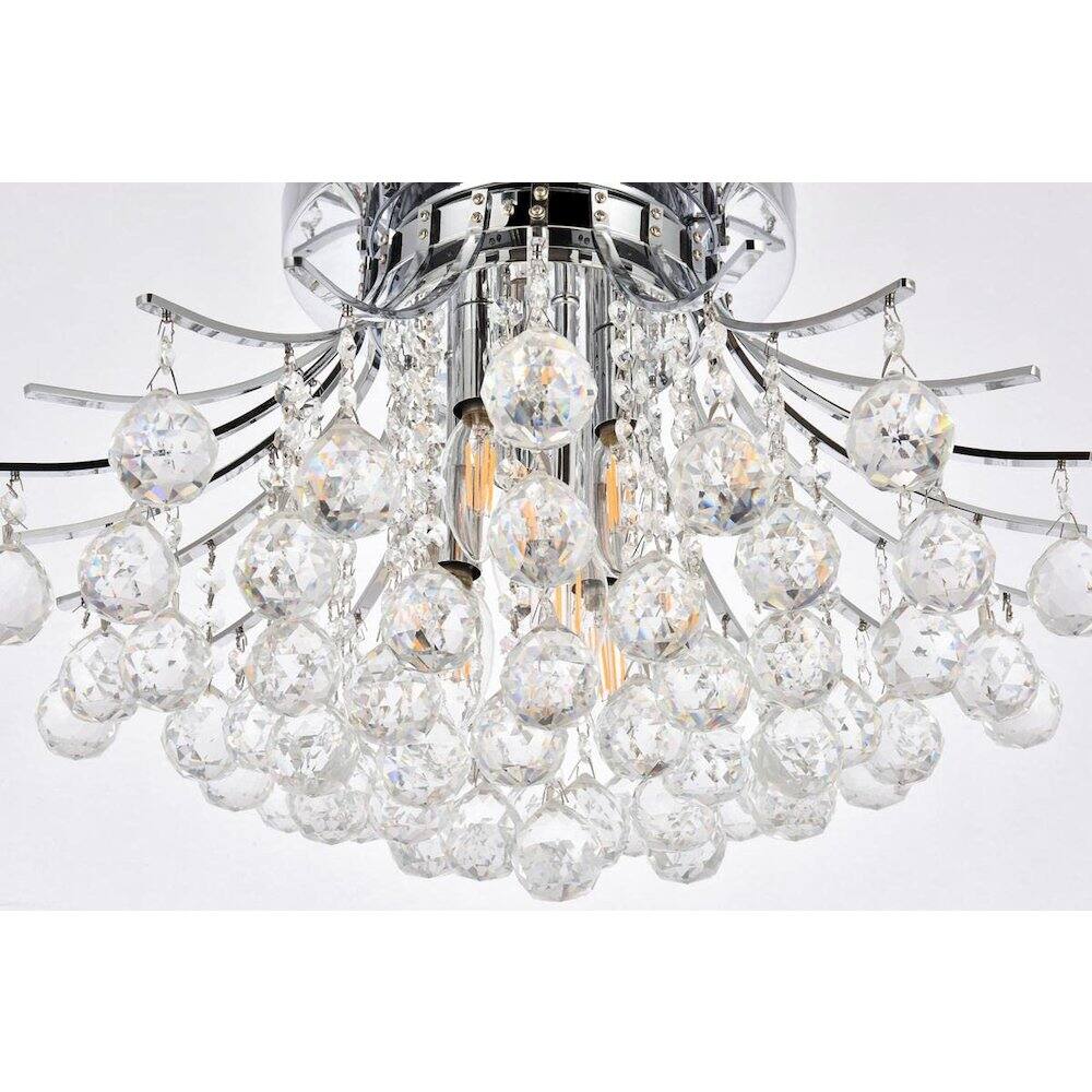 Angle. Elegant Lighting - Toureg 6 light Chrome Flush Mount Clear Royal Cut Crystal - Chrome.