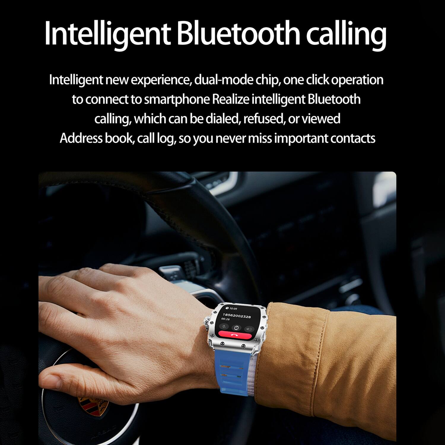Intelligent Bluetooth calling

Intelligent new experience, dual-mode chip, one click operation to connect to smartphone. Realize intelligent Bluetooth calling, which can be dialed, refused, or viewed Address book, call log, so you never miss important contacts.