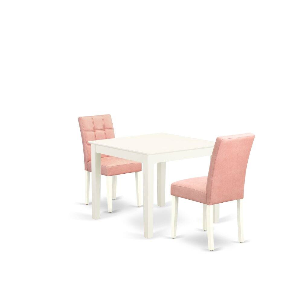 Alt View 3. East West Furniture - 3 Piece Dinette Table Set - White.