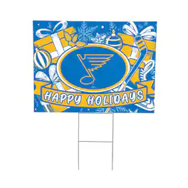 Evergreen Enterprises - St. Louis Blues 24" x 18" Happy Holidays Christmas Outdoor Staked Yard Sign - Multicolor