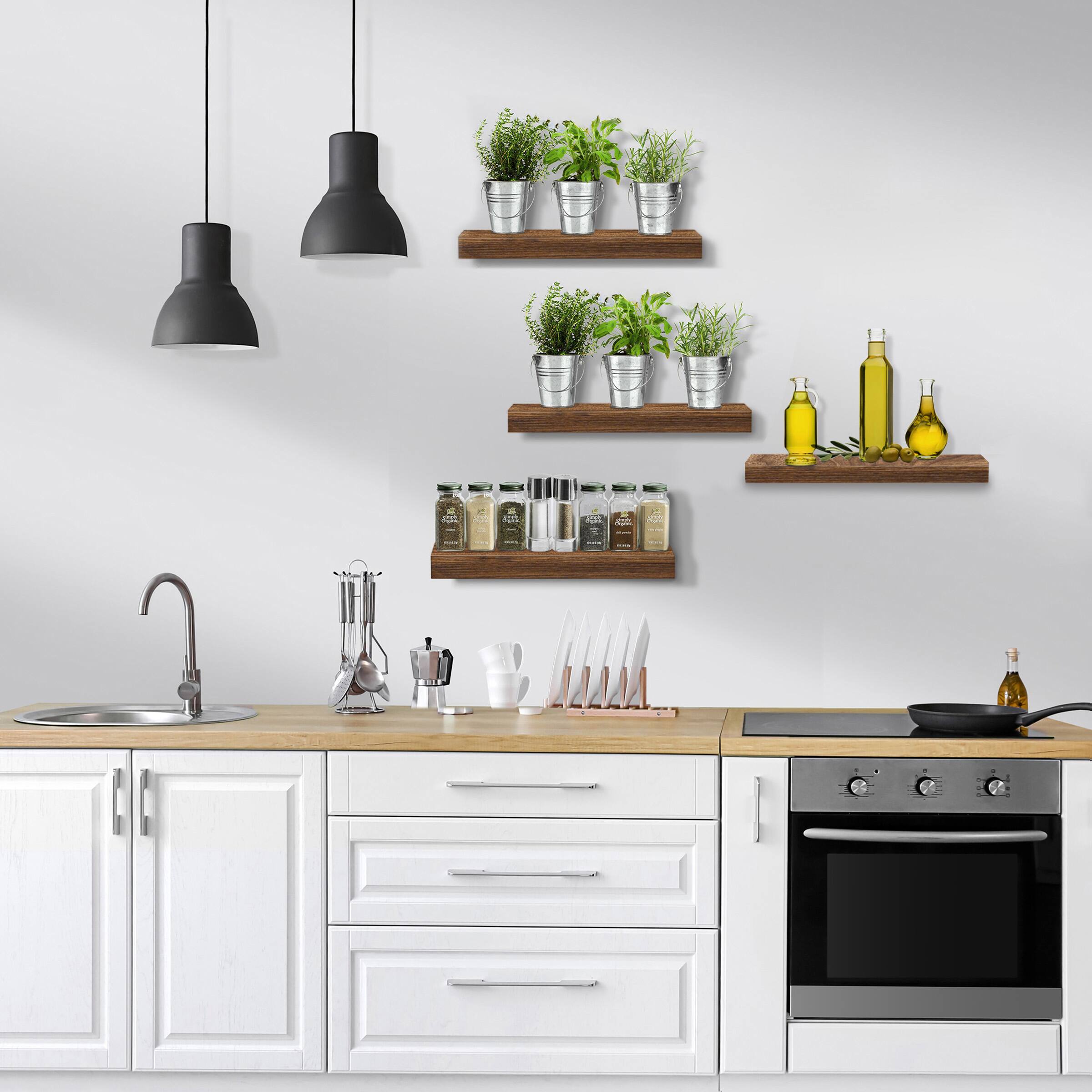 Alt View 1. Sorbus - Sorbus Floating Shelves for Wall, Bathroom Shelves Wall Mounted for Kitchen, Bedroom, Living Room, Bathroom - Walnut.