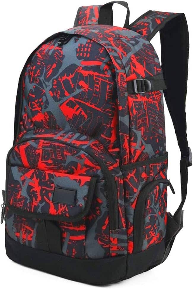 ZUQIETA - Lightweight Unisex Backpack with Laptop Compartment for School & Travel - Red