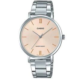 Casio - Women’s Bracelet Analog Watch with Blush Dial - LTP-VT01D-2BUDF - Silver