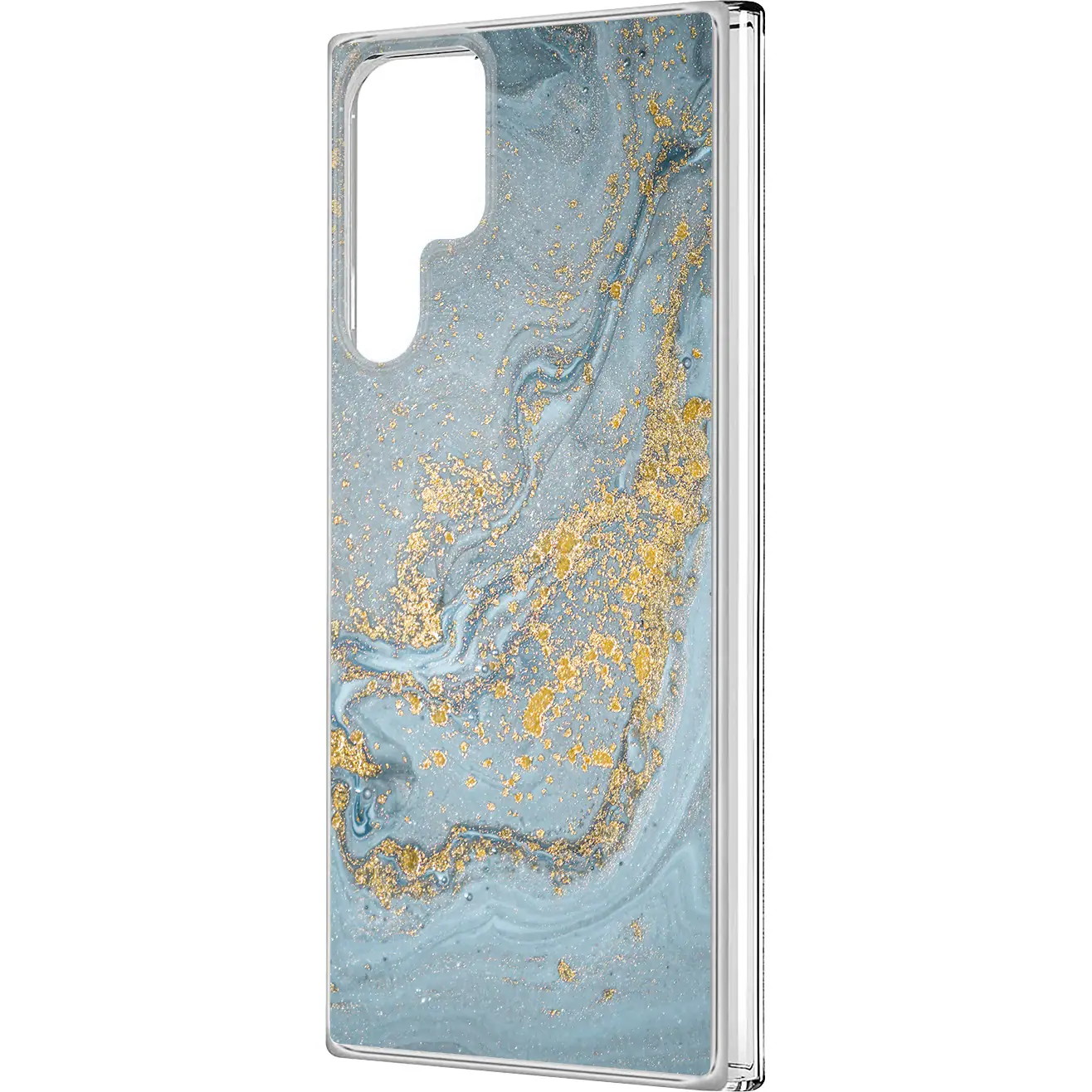SaharaCase - Marble Series Case for Samsung Galaxy S23 Ultra - Blue/Gold