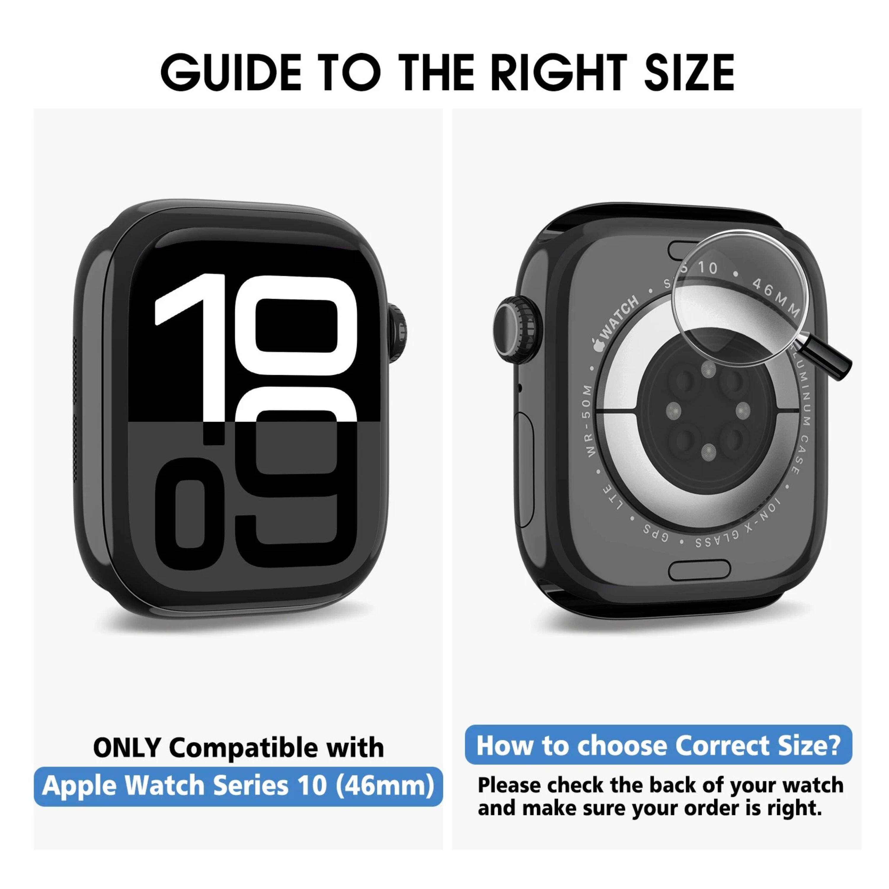 GUIDE TO THE RIGHT SIZE

19 09

ONLY Compatible with Apple Watch Series 10 (46mm)

How to choose Correct Size? Please check the back of your watch and make sure your order is right.