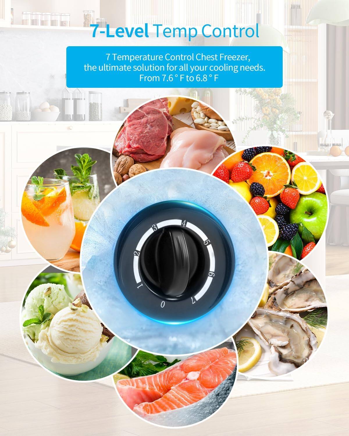 Alt View 3. Circus Cirle - 10 cubic feet, with 7-level adjustable temperature and removable storage basket, black - BLACK.