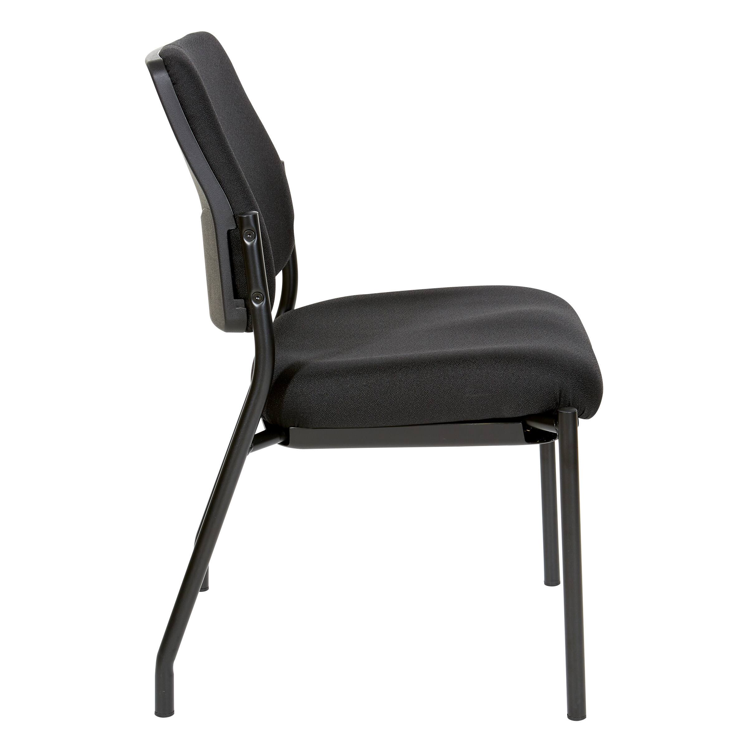 Left. Office Star Products - Padded Armless Visitor's Chair - Black.