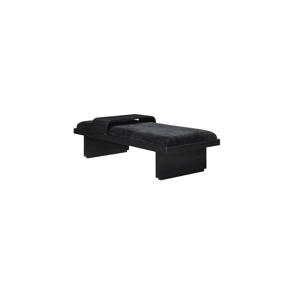 Alt View 2. Meridian Furniture - Arlington Black Chenille Fabric Bench - Black.