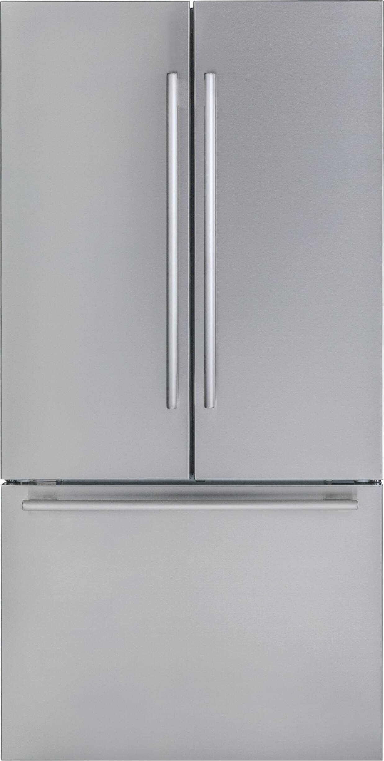 Front. Thermador - Masterpiece 20.8 cu. Ft. French Door Bottom Freezer Counter-Depth Smart Refrigerator with ThermaFresh - Stainless Steel.