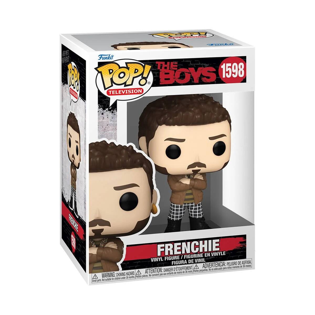 Fppy En RE Funko e THE N POP! BOYS 1598 V TELEVISION RRERE FRENCHIE FIGURINE EN VINYLE FIGURE / VINYL FIGURA DE VINIL PELIGRO DE ASFIOA TOUFFEMENT A ADVERTENCIA: aos nate E 3 nesec, D 1  adecuado p01 A ATTENTION: DANGER  X nos Pates pequores HAZARD unterts 5e - WARNING: CHOKING cvent 3 a Prttes pieces - ia unde M nths N subbe a Snal ses