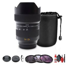 Leica - Super-Vario-Elmarit-SL 14-24mm f/2.8 ASPH. Lens (L-Mount) + Cleaning Kit - Bundle - Black
