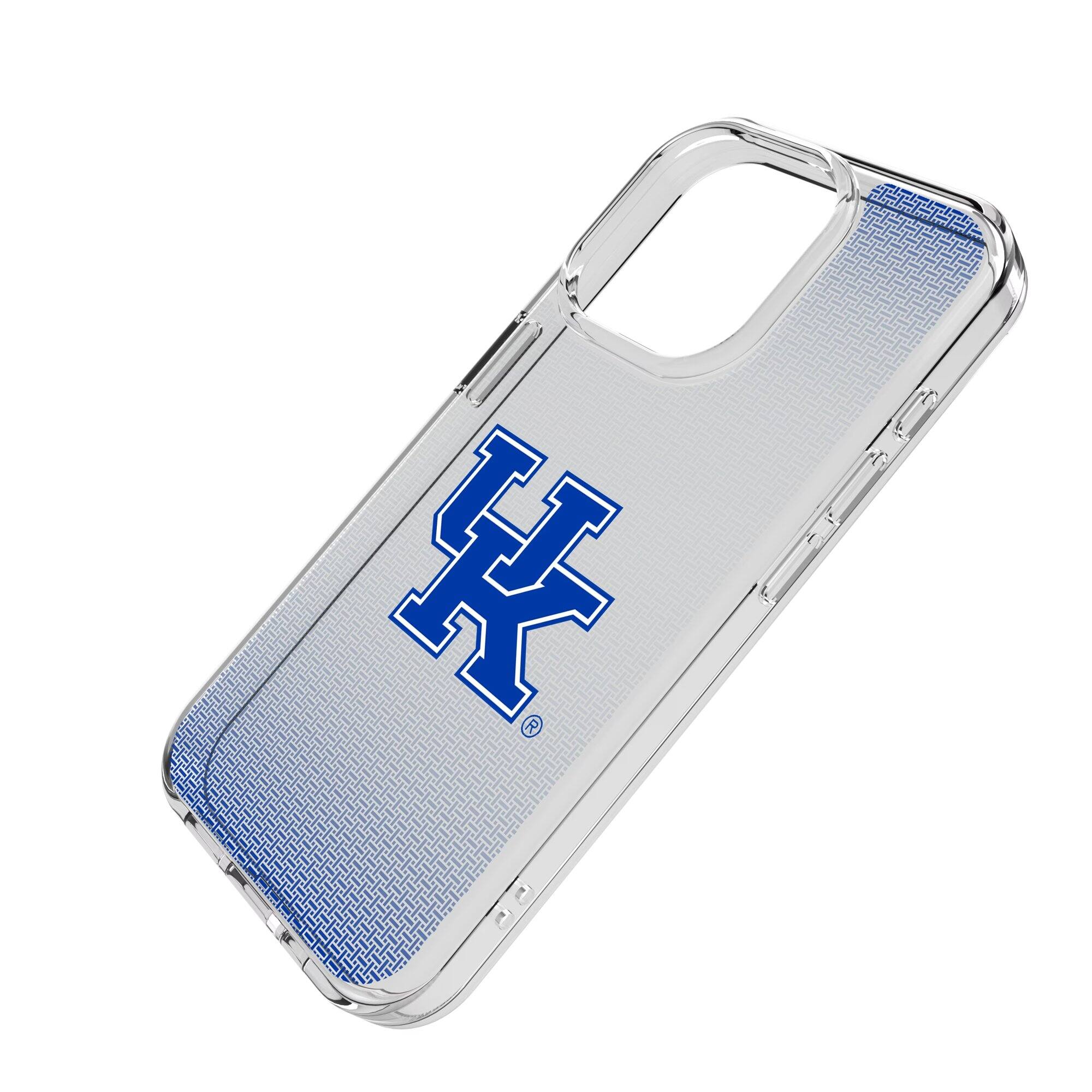 Alt View 1. Keyscaper - Kentucky Wildcats Linen Logo iPhone Clear Case - 15 Plus - Multicolor.