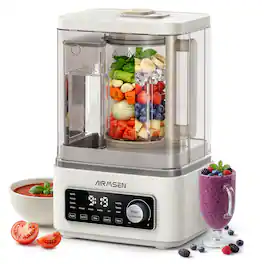 AIRMSEN - 9-in-1 Blender 1200+500W Dual Motor Smoothie Ice Crusher Hot/Cold Soup Maker Soymilk Baby Food Maker - White